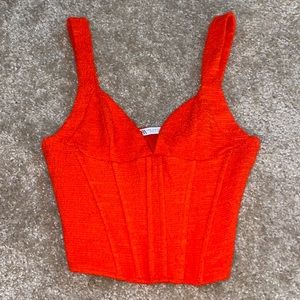 Zara red corset top
